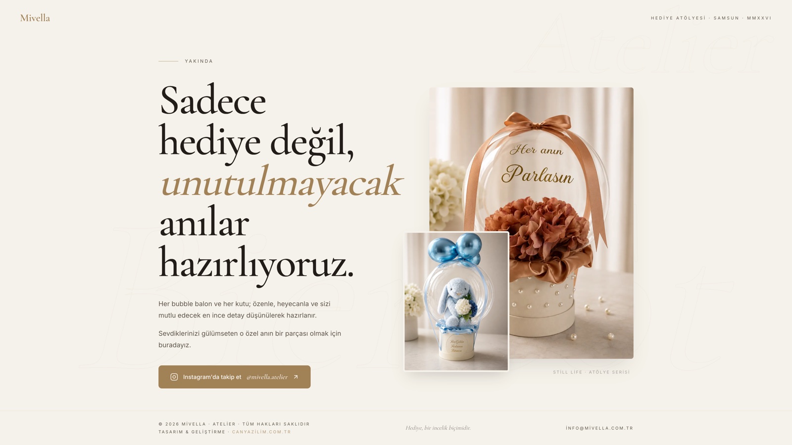 Mivella — Samsun merkezli butik hediye atölyesi