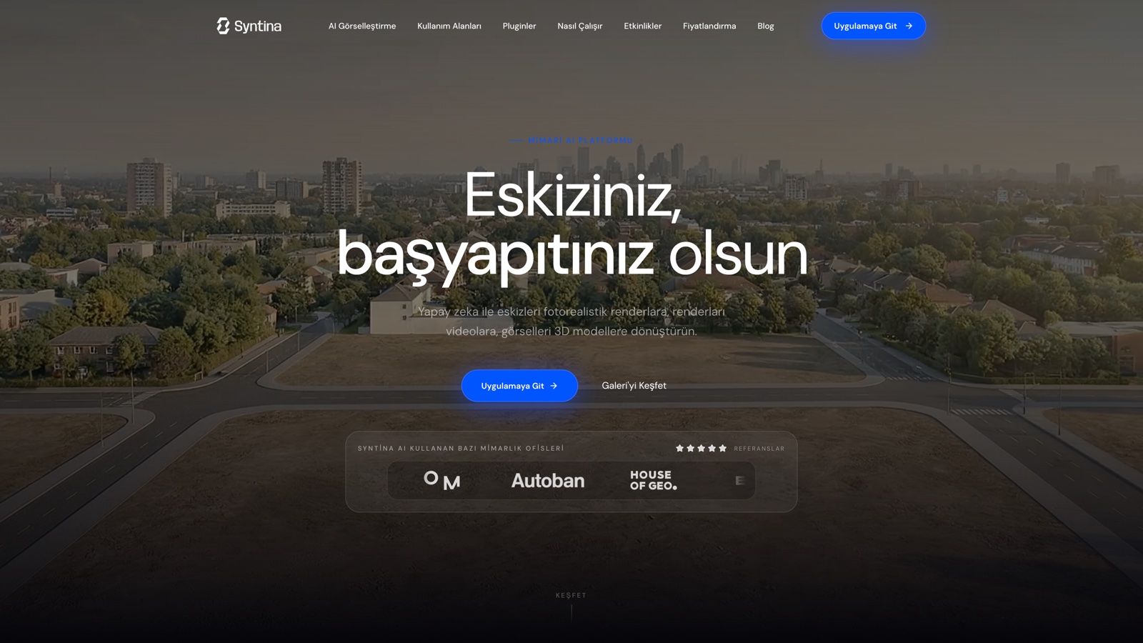 Syntina AI — eskizden fotogerçekçi render'a